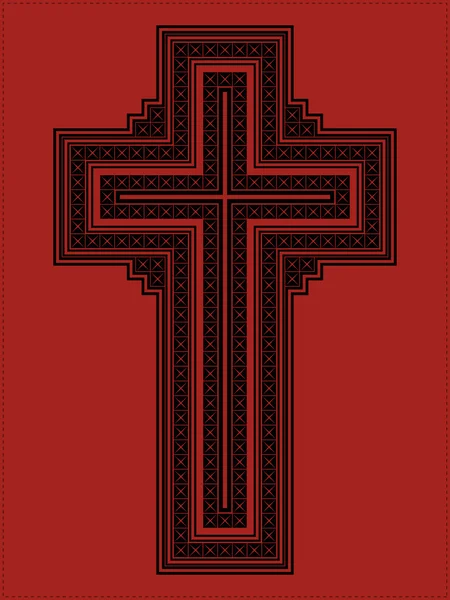 Croix rouge sur fond grunge — Image vectorielle