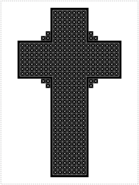 Black cross isolated on white — Stock Vector