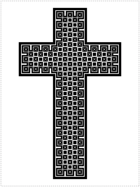 Black cross isolated on white — Stock Vector