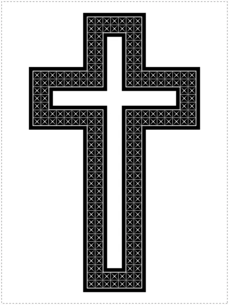 Black cross isolated on white — Stock Vector