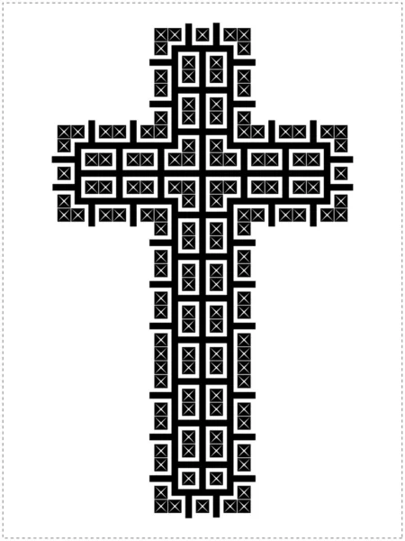 Черный крест изолирован на белом — стоковый вектор