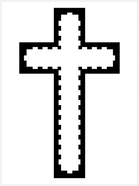 Black cross isolated on white — Stock Vector