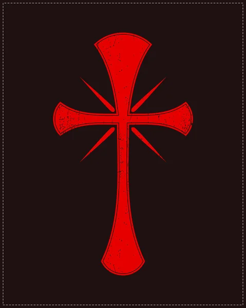 Красный крест на фоне гранжа — стоковый вектор