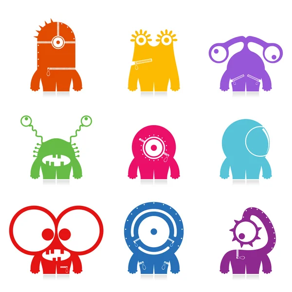 Set of cute monsters. vector — Stock Vector