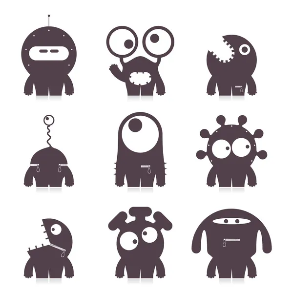 Set of cute monsters. vector — Stock Vector