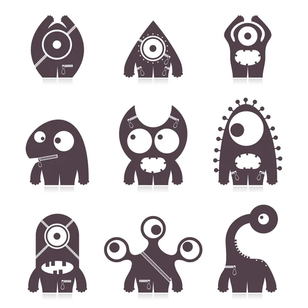 Set of cute monsters. vector — Stock Vector