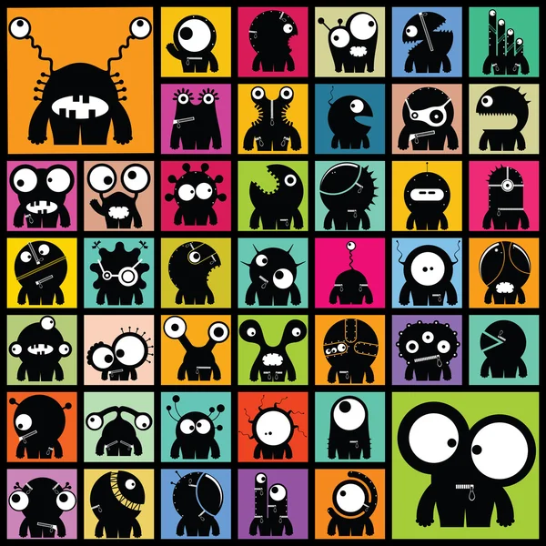 Set of cute monsters. vector — Stock Vector