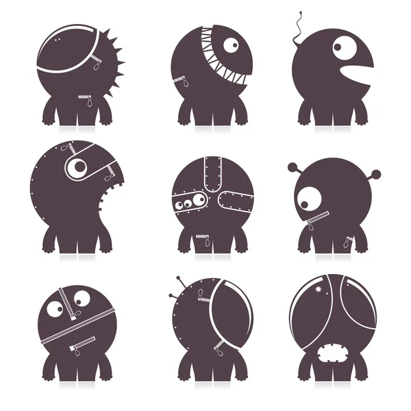 Set of cute monsters. vector — Stock Vector