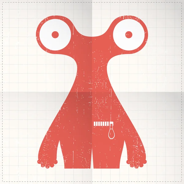 Schattig monster op gevouwen papier — Stockvector