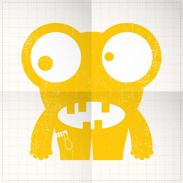 Schattig monster op gevouwen papier — Stockvector