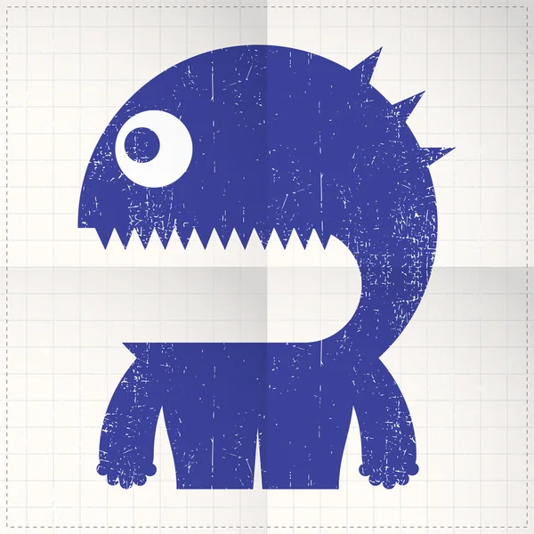 Schattig monster op gevouwen papier — Stockvector