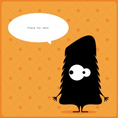 karikatür canavar ile mesaj bulut