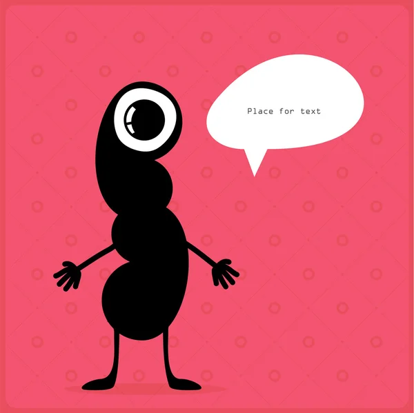 Cartoon-Monster mit Botschaftswolke — Stockvektor