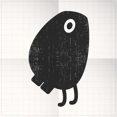 sevimli canavar katlanmış kağıt üzerinde