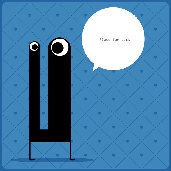 Cartoon monster met bericht cloud — Stockvector