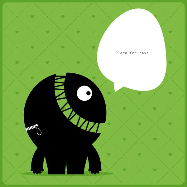 Cartoon-Monster mit Botschaftswolke — Stockvektor