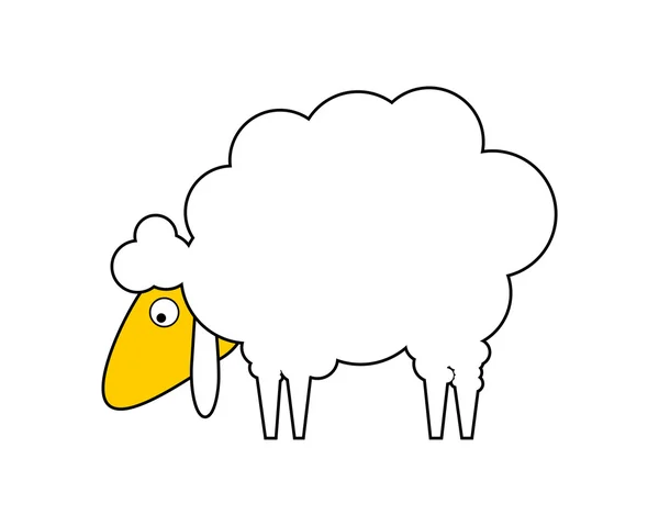 Tecknade fåren isolerad på vit — Stock vektor