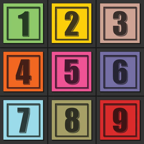 Set of retro numbers — Stock Vector