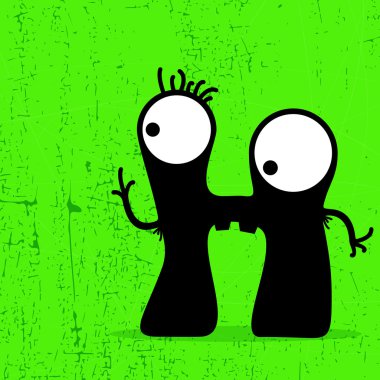 canavar mektup grunge zemin üzerine.