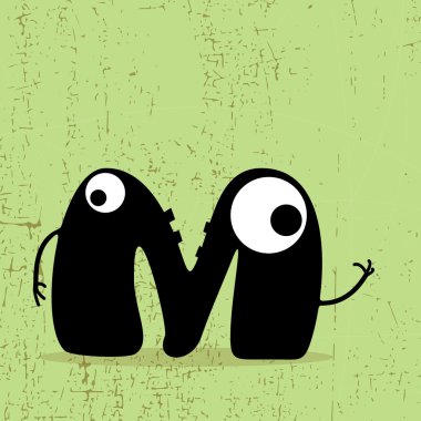 canavar mektup grunge zemin üzerine.