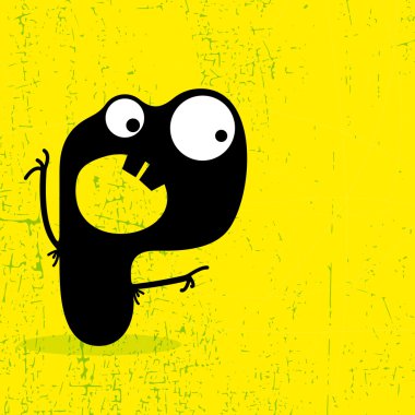 canavar mektup grunge zemin üzerine.