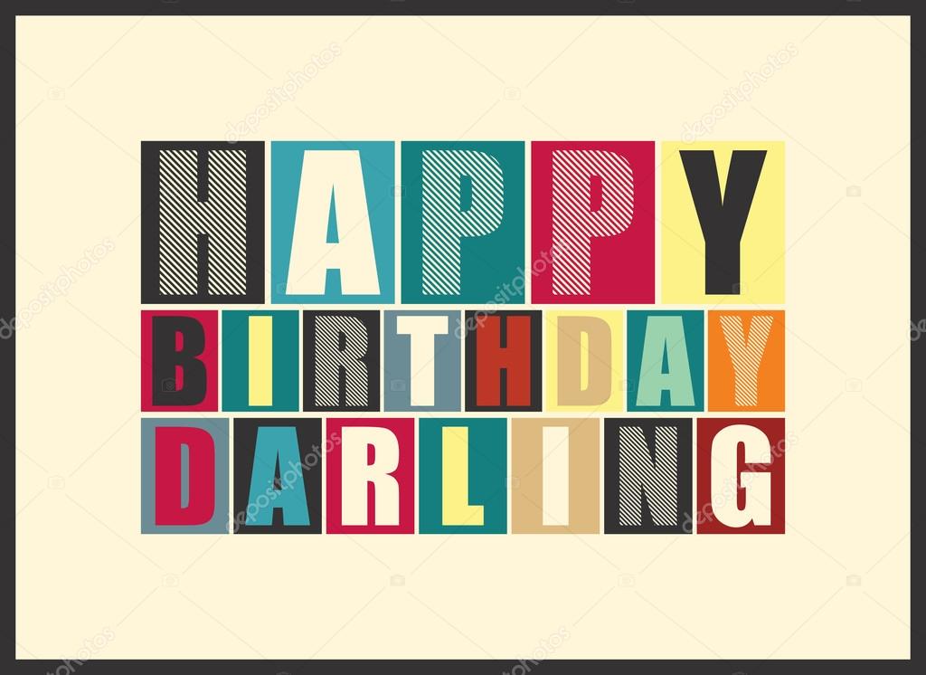 Carte D Anniversaire Joyeux Retro Image Vectorielle Par Aleabievsasha C Illustration