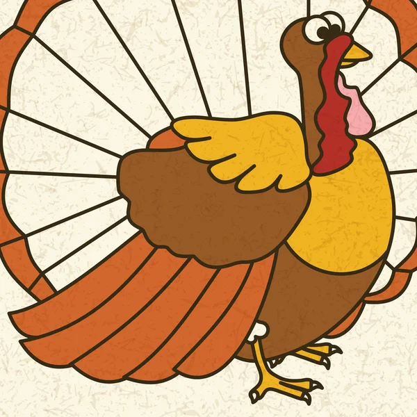 Śmieszne kreskówka Turcja. Święto Dziękczynienia — Wektor stockowy