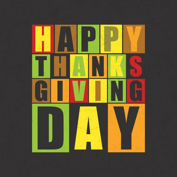 Happy Thanksgiving Day Retro-Buchstaben auf Grunge-Hintergrund — Stockvektor