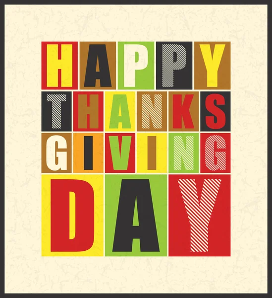 Happy Thanksgiving Day Retro-Buchstaben auf Grunge-Hintergrund — Stockvektor