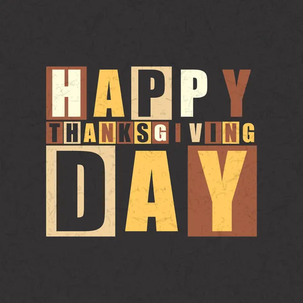 Happy Thanksgiving Day Retro-Buchstaben auf Grunge-Hintergrund — Stockvektor