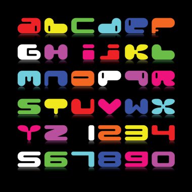 izole siyah renk alfabesi.