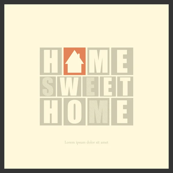 Lettere retrò Home, Sweet Home in cornice — Vettoriale Stock