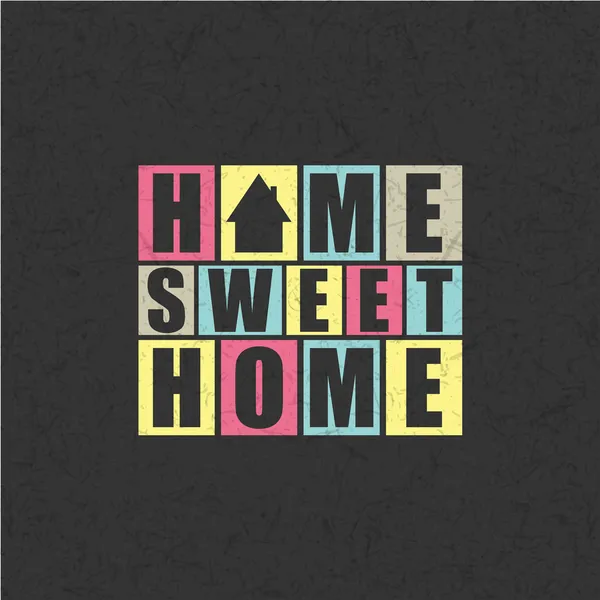 Lettere retrò Home, Sweet Home in cornice — Vettoriale Stock