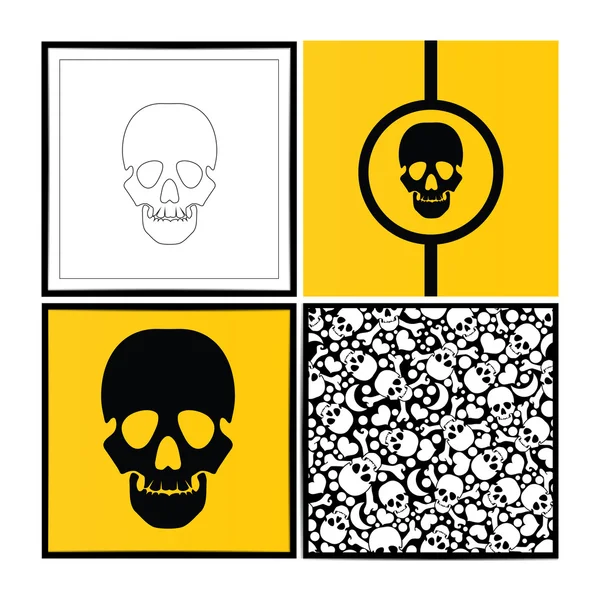 Set van vier schedels illustratie . — Stockvector
