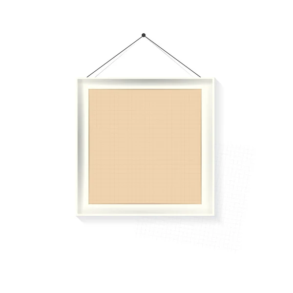 Leerer Rahmen mit braunem Papier isoliert auf weiß. — Stockvektor