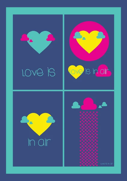 Carte de la Saint-Valentin. L'amour est dans l'air . — Image vectorielle