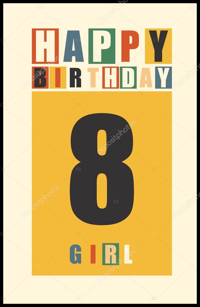 Retro alles Gute zum Geburtstag Karte. Alles Gute zum Geburtstag