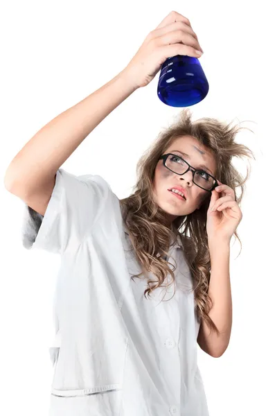 Crazy chemist Stock Photo