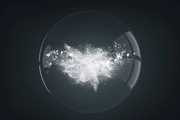 Abstract Design Powder Smoke Particles Cloud Explosion Dark Background Transparent — Photo