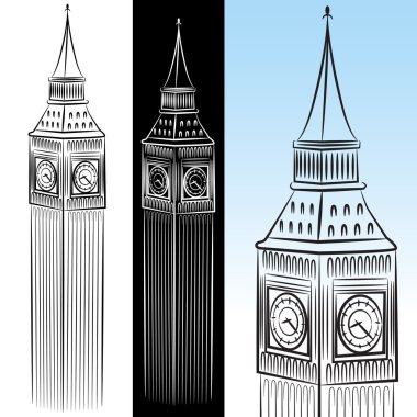 Big ben saat kulesi çizimi