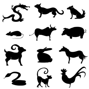 Çince Astroloji hayvan silhouettes
