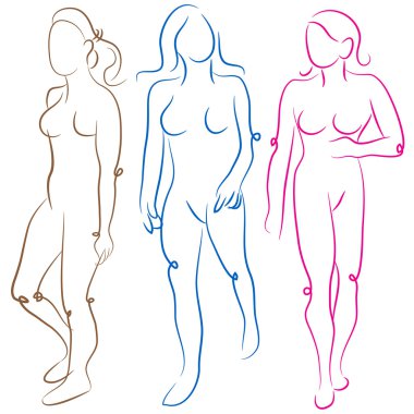 kadın bedeninin şekiller kümesi