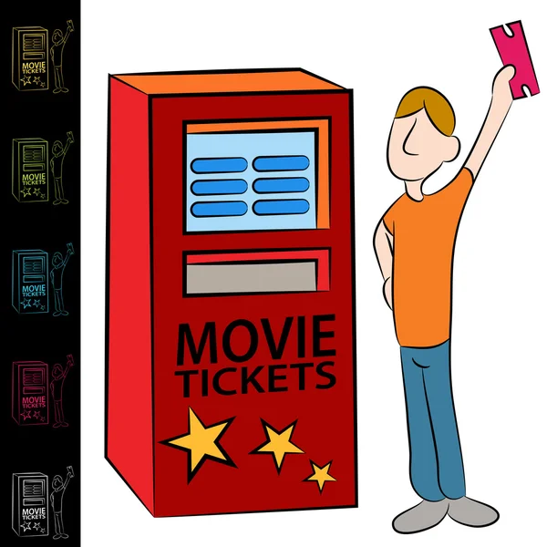 Film ticketautomaat kiosk — Stockvector