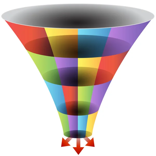 Mosaico Funnel Chart Set — Vettoriale Stock