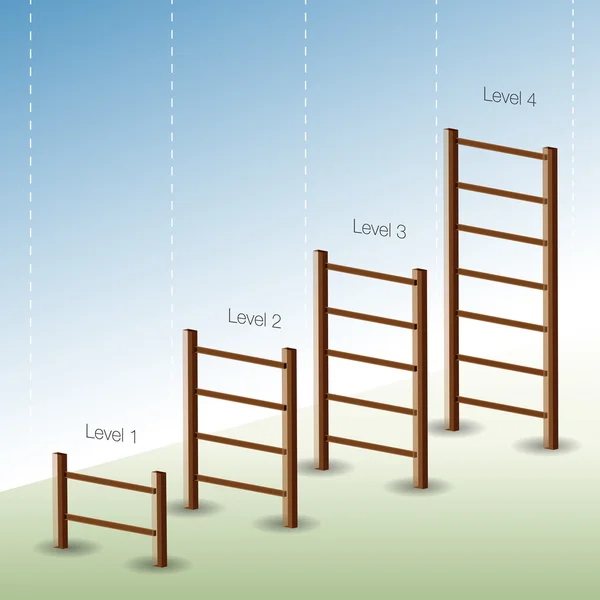 Diagramme d'échelle à quatre phases — Image vectorielle