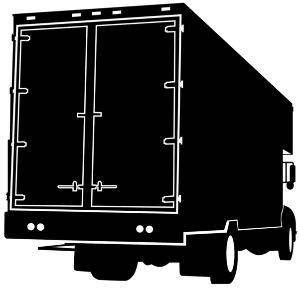 Rückansicht LKW-Silhouette — Stockvektor