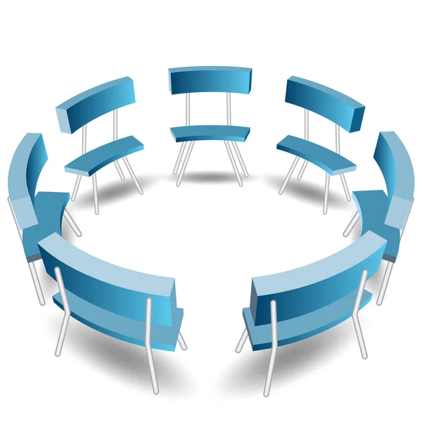 Blue Chairs Circle — Stock Vector
