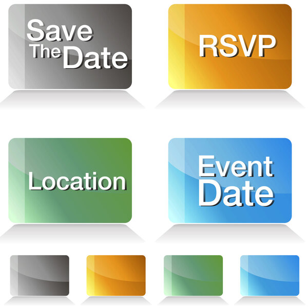 Save The Date Jewel Tone Buttons