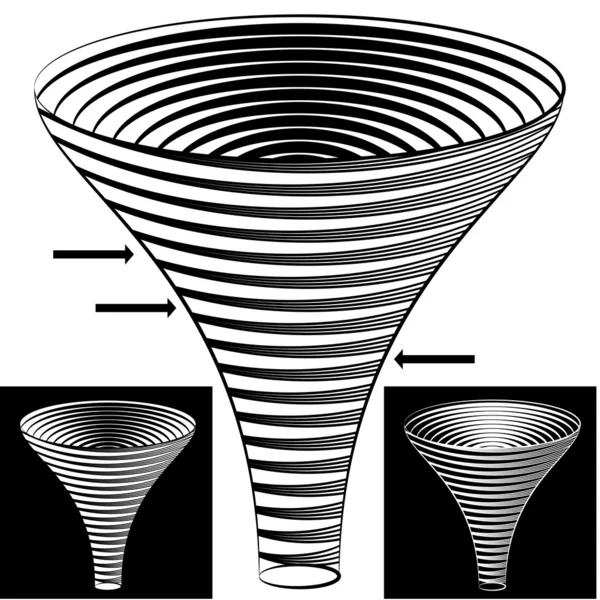 Halftone Funnel Chart — Stock Vector