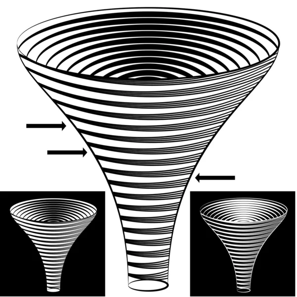 Gráfico de embudo de medio tono — Vector de stock